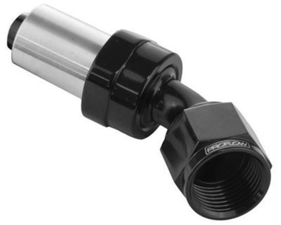 Proflow PFE652-08 Crimp Hose End 45 Degree -08AN Black