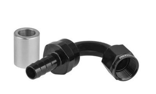Proflow PFE654-06 Crimp Hose End 120 Degree -06AN Black