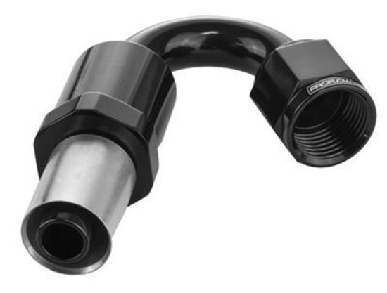 Proflow PFE655-10 Crimp Hose End 150 Degree -10AN Black