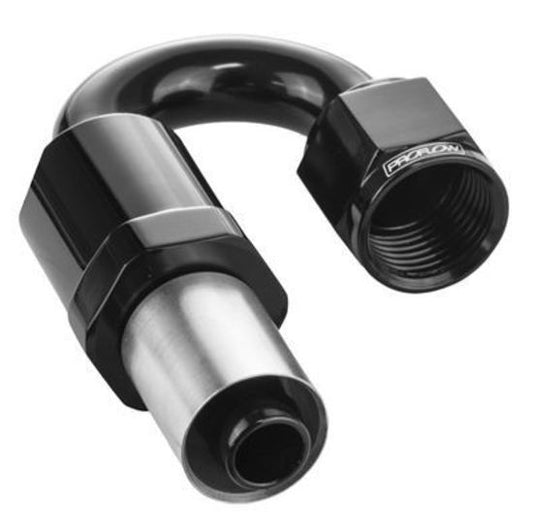 Proflow PFE656-08 Crimp Hose End 180 Degree -08AN Black