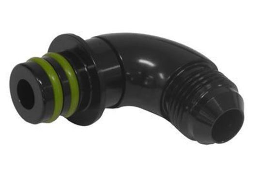 Proflow PFE674-08-90 Fitting Transmission Adaptor For Ford ZF to AN Hose End 90 Degree Black AN8