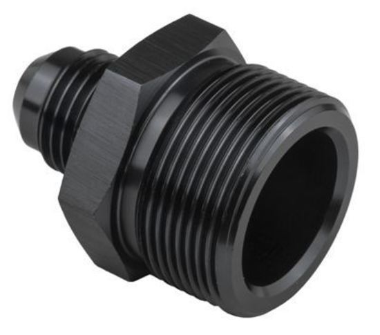 Proflow PFE708-06BK Fitting Inlet Fuel Straight Adaptor Quadrajet Male -06AN to 1" x 20 Black