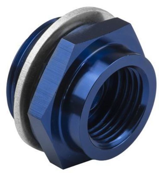 Proflow PFE712BL Fitting Fuel Adaptor Holley 7/8-20AN to 5/8-18 Convex Seat Blue 2Pc