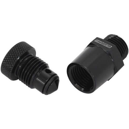 Aeroflow AF59-708-10-12 Universal Drain Valve -6 ORB Black Finish With 1/8" NPT Female Thread For Remote Draining