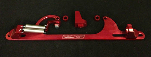Aeroflow AF64-2001R Billet Throttle Cable Bracket Red suits 4150 Style
