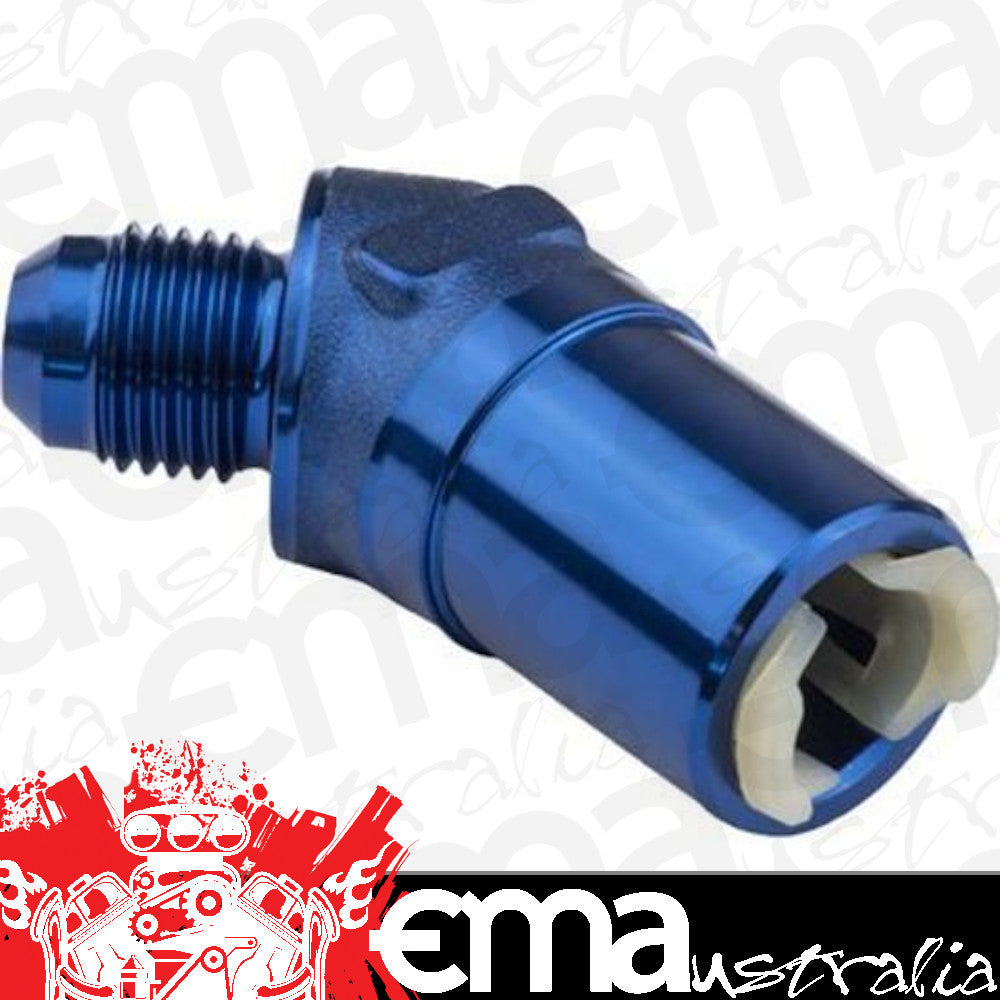 Proflow PFE811-01 5/16" Female Fitting Quick Connect 45 Degree to -06AN Male Blue
