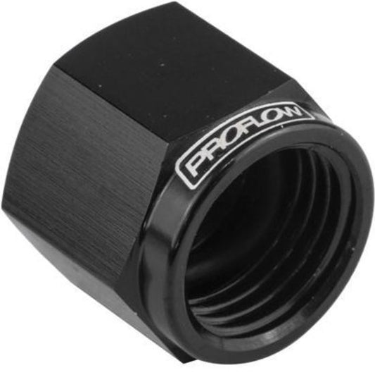 Proflow PFE820-12BK Fitting Aluminium AN Flare Cap -12AN Black