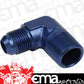 Proflow PFE822-06-02 Male Adaptor -06AN to 1/8" NPT 90 Degree Blue