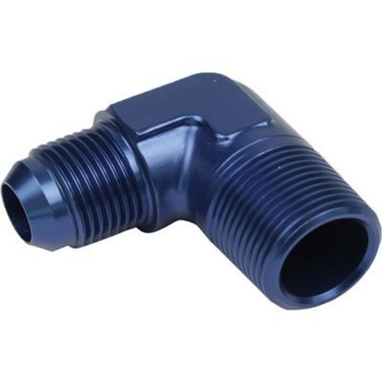 Proflow PFE822-06-02 Male Adaptor -06AN to 1/8" NPT 90 Degree Blue