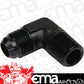 Proflow PFE822-06-08BK Male Adaptor -06AN to 1/2" NPT 90 Degree Black