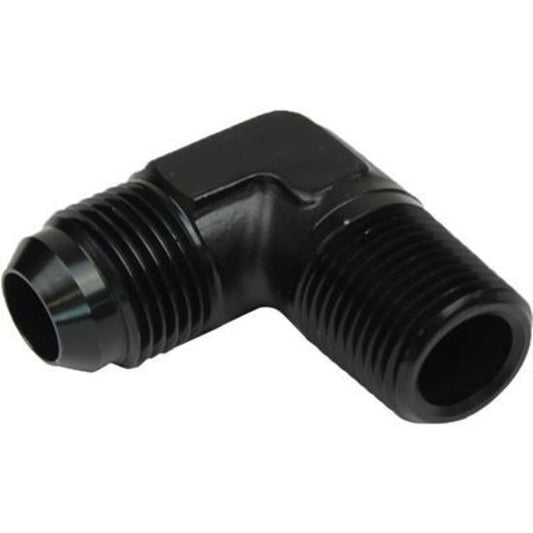 Proflow PFE822-08-04BK Male Adaptor -08AN to 1/4" NPT 90 Degree Black