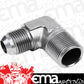 Proflow PFE822-10-12P Male Adaptor -10AN to 3/4" NPT 90 Degree Silver
