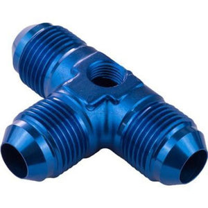 Proflow PFE824-06G Male Flare Union Adaptor -06AN Flare Tee w/1/8" NPT Port Blue