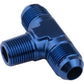 Proflow PFE825-06 Flare Flare Union Adaptor-06AN to 1/4" NPT On Side Blue