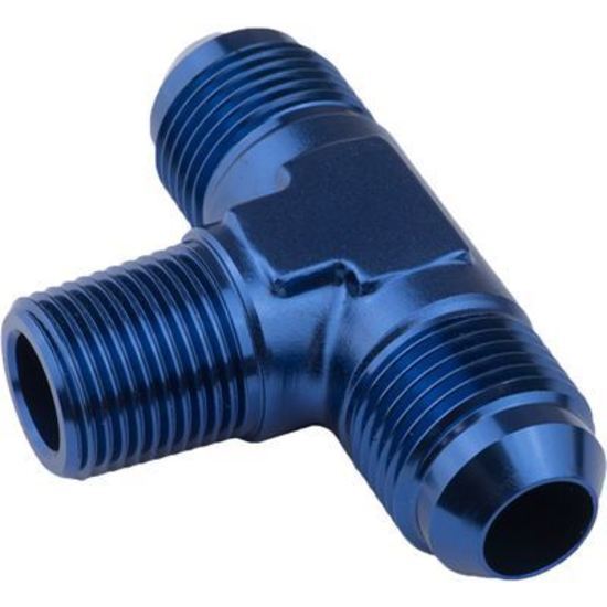 Proflow PFE825-06 Flare Flare Union Adaptor-06AN to 1/4" NPT On Side Blue