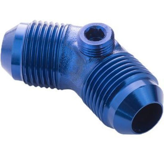 Proflow PFE827-06G Male Flare Union Adaptor -06AN 45 Degree Union w/1/8" NPT Port Blue