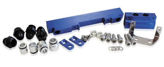 AEROFLOW BILLET EFI FUEL RAIL SUIT for Mazda 13B SERIES 4 & 5 BLUE AF64-2013