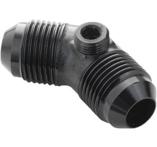 Proflow PFE827-08GBK Male Flare Union Adaptor -08AN 45 Degree Union w/1/8" NPT Port Black
