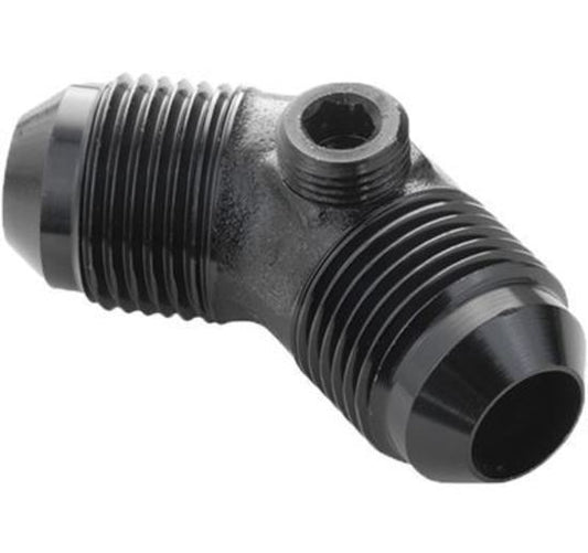 Proflow PFE827-08GBK Male Flare Union Adaptor -08AN 45 Degree Union w/1/8" NPT Port Black