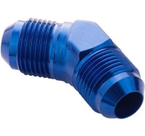 Proflow PFE827-12 Male Flare Union Adaptor -12AN 45 Degree Union Blue