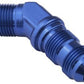 Proflow PFE837-04 Bulkhead Adaptor AN Flare 45 Degree Flare -04AN Blue