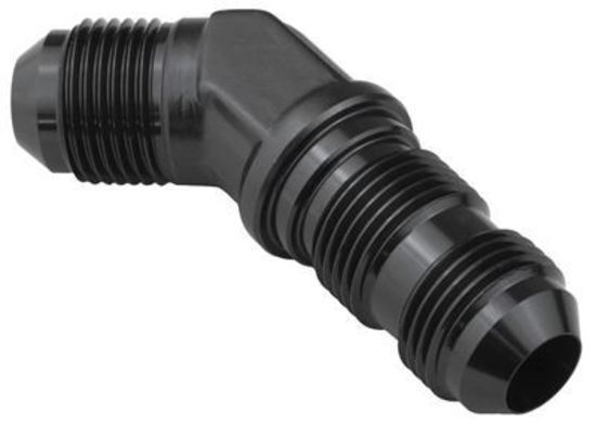 Proflow PFE837-12BK Bulkhead Adaptor AN Flare 45 Degree Flare -12AN Black