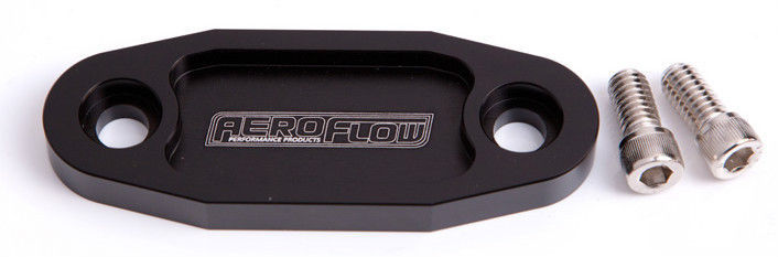 Aeroflow AF64-2020BLK Billet Fuel Pump Block Off Black Suit 302 351C