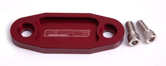 Aeroflow AF64-2020R Billet Fuel Pump Block Off Red Suit 302 351C