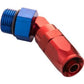 Proflow PFE844-08-08 Fitting 45 Degree Hose End -08AN Hose to Male -08AN Thread Blue/Red