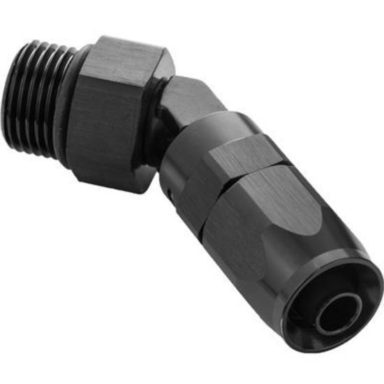 Proflow PFE844-10-08BK Fitting 45 Degree Hose End -10AN Hose to Male -08AN Thread Black
