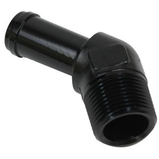 Proflow PFE845-05-06BK 45 Degree 5/16" Barb Male Fitting to 3/8" NPT Black