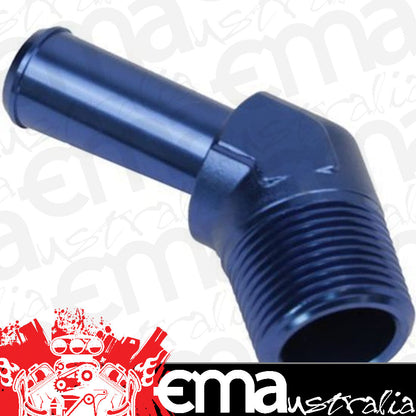 Proflow PFE845-06-06 45 Degree 3/8" Barb Male Fitting to 3/8" NPT Blue