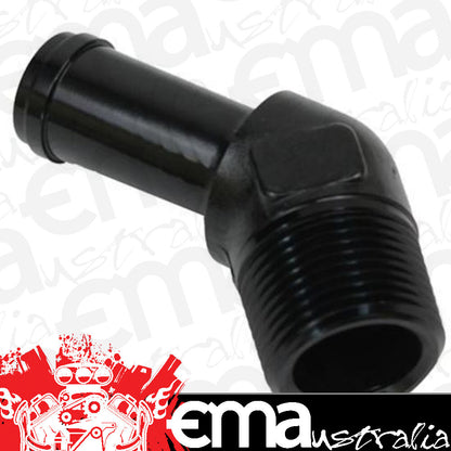 Proflow PFE845-06-06BK 45 Degree 3/8" Barb Male Fitting to 3/8" NPT Black