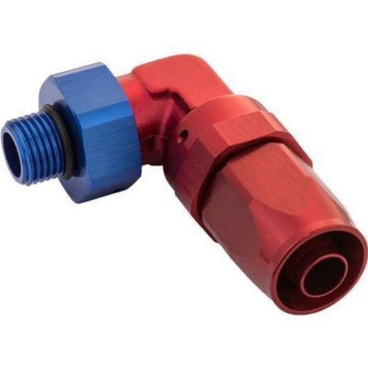 Proflow PFE849-06-08 Fitting 90 Degree Hose End -06AN Hose to Male -08AN Thread Blue
