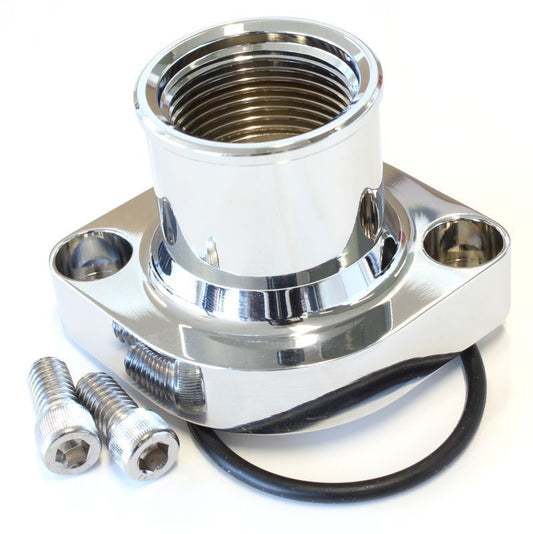Aeroflow AF64-2021C Billet Thermostat Housing Chrome Straight suits 302 351C