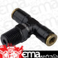 Proflow PFE854-02BK Fitting Push Release Tee 3/16" Tube to 1/8" NPT Black