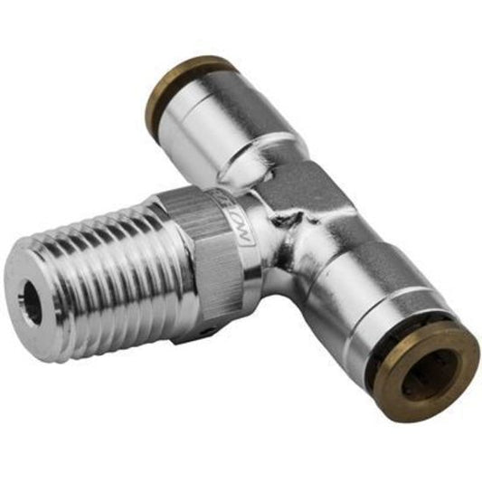 Proflow PFE854-02S Fitting Push Release Tee 3/16" Tube to 1/8" NPT Silver