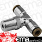Proflow PFE854-02S Fitting Push Release Tee 3/16" Tube to 1/8" NPT Silver