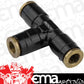 Proflow PFE855-02BK Fitting Push Release Tee 3/16" Tube Black