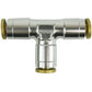 Proflow PFE855-02S Fitting Push Release Tee 3/16" Tube Silver