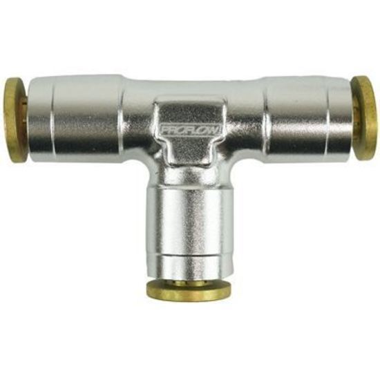 Proflow PFE855-02S Fitting Push Release Tee 3/16" Tube Silver