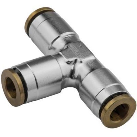Proflow PFE855-04S Fitting Push Release Tee 1/4" Tube Silver