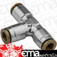 Proflow PFE855-04S Fitting Push Release Tee 1/4" Tube Silver