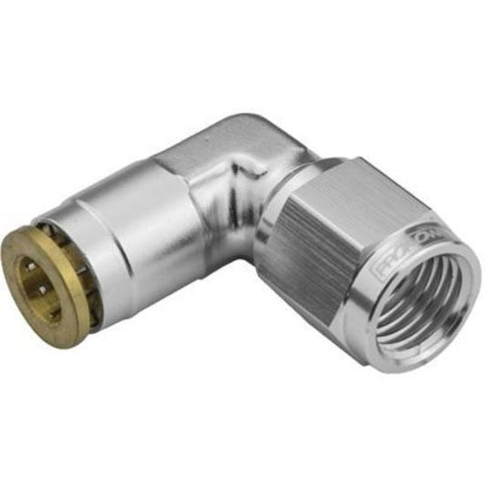 Proflow PFE856-02S Fitting Push Release 90 Degree 3/16" Tube to Female -03AN Silver