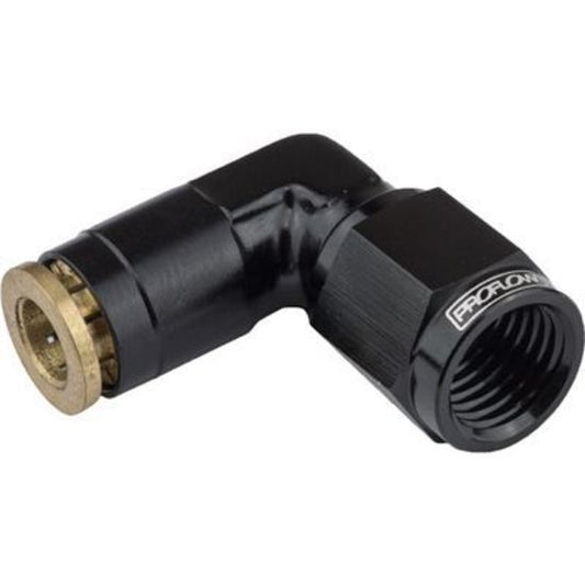 Proflow PFE856-04BK Fitting Push Release 90 Degree 1/4" Tube to Female -03AN Black