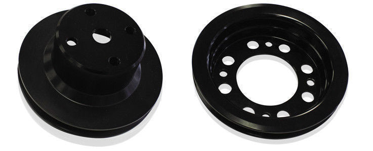 Aeroflow AF64-2023BLK Billet Water Pump V Pulley Black Suit 302 351C Ford