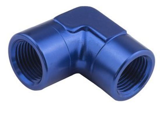 Proflow PFE913-06 90 Degree Coupler Female - Female Elbow 3/8" NPT Blue
