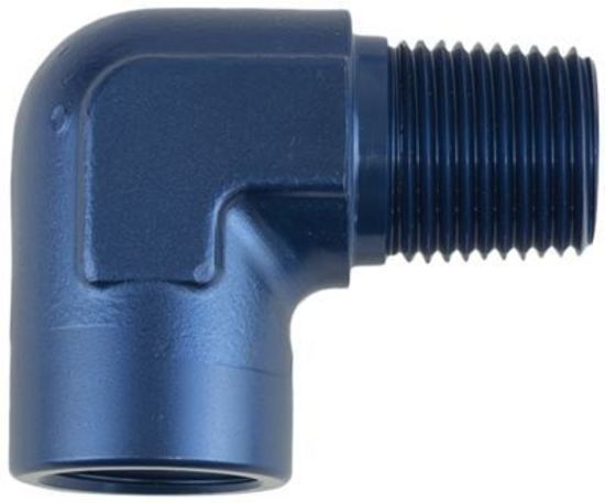 Proflow PFE914-04 90 Degree Coupler Female - Male Elbow 1/4" NPT Blue