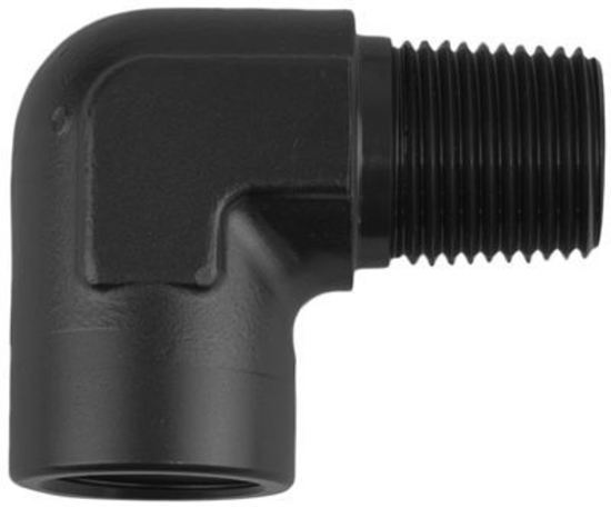 Proflow PFE914-06BK 90 Degree Coupler Female - Male Elbow 3/8" NPT Black