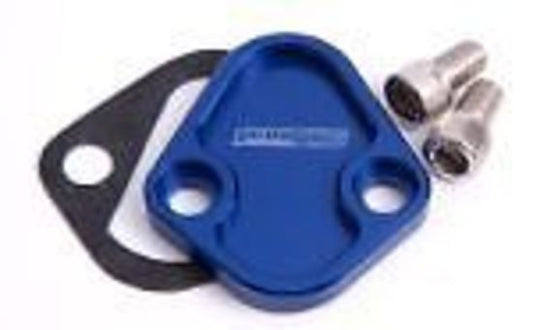 Aeroflow AF64-2027 Billet Fuel Pump Block Off Blue Chry BBF SBF BBC